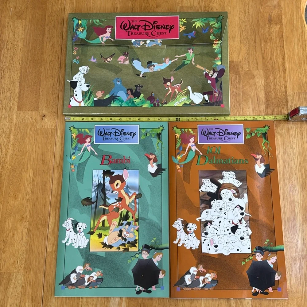 ✋LN The Walt Disney Treasure Chest 1991 Bambi 101 Dalmatians Book Unused Box